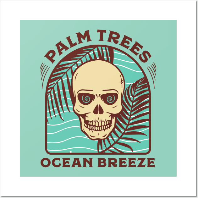 Palm Trees Ocean Breeze Skeleton Wall Art by waltzart